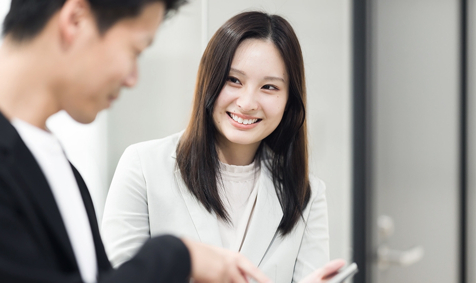 目標は、大阪支店初の女性営業として活躍すること
